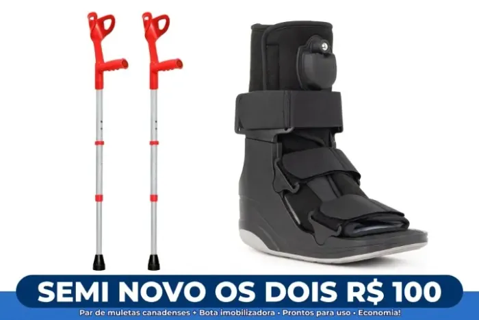 Muleta e Bota imobilizadora