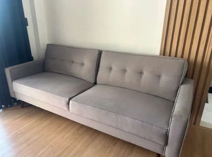 Sofá cinza em linho!