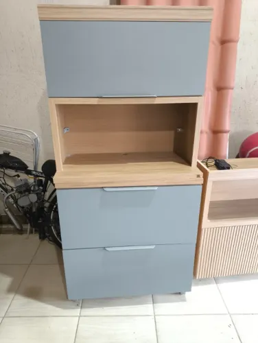 Cozinha 2 Peças 100% Mdf Marquesa Nature/verde Cozinha 2 Peças - 2 Portas, 1 Gavetão, Nich