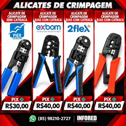 Alicates de Crimpagem RJ45