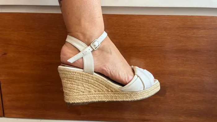 Salto branco tam 37 estilo boho praiano