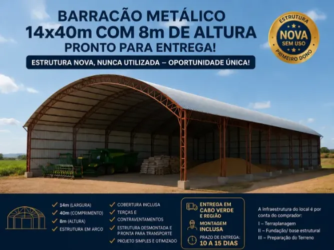 VENDA DE BARRACÃO METÁLICO