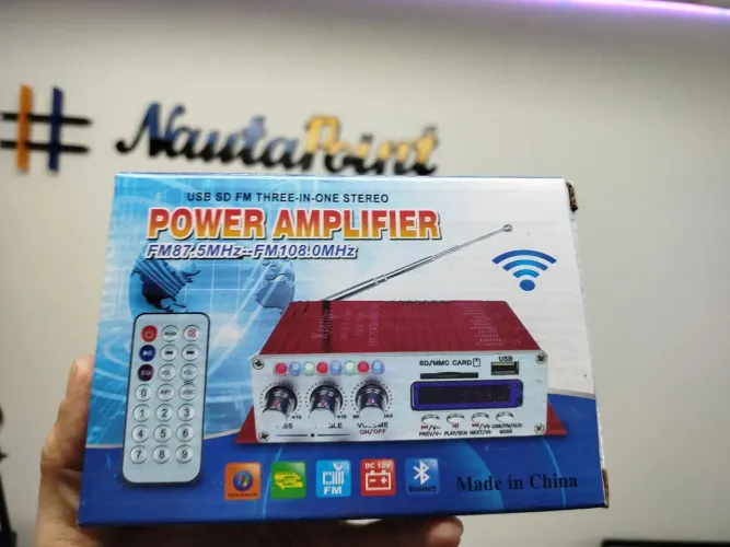 Amplificador de áudio para carro 2 canais c controle remoto 