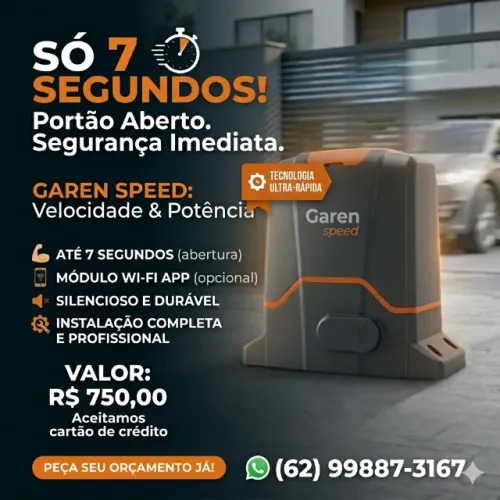 Motor portao Garen speed 7 segundos instalado