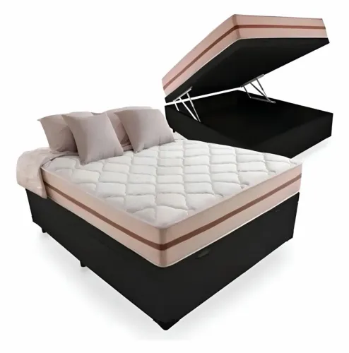 Cama Box Baú Casal com Colchão Pillow Angel