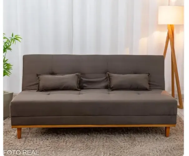 Oferta Sofá cama nubia veludo marrom 