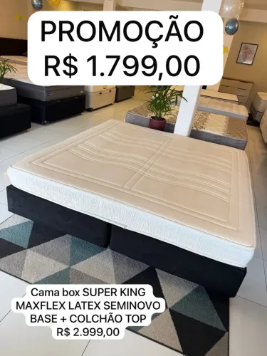 Cama Box SUPER KING MAXFLEX LÁTEX SEMINOVO - ENTREGO