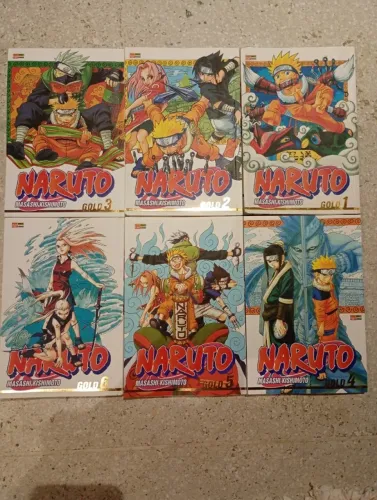 manga do volume 1 ao 6 de Naruto gold