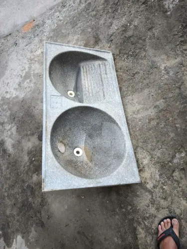 Tanque de lavar roupas duplo, Mármore sintético de 1mt X 0,50 cm.