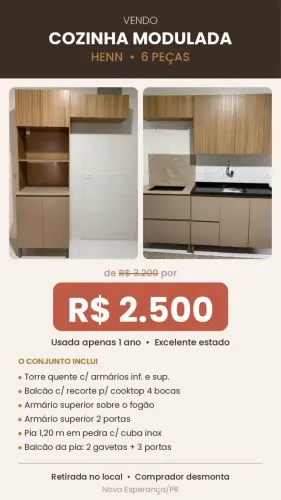 Cozinha modulada c/ Pia + Cuba inox