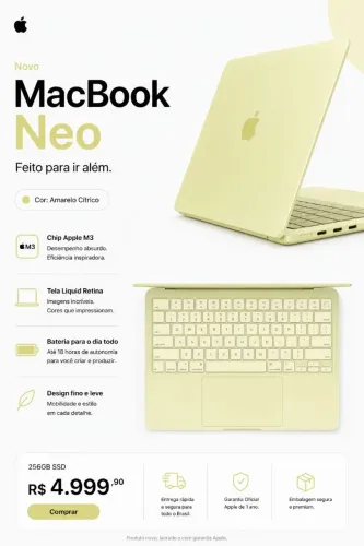 MacBook Neo 256GB Amarelo Citrico