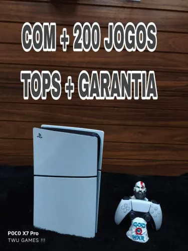 PS5 SLIM + GARANTIA + 200 JOGOS TOPS