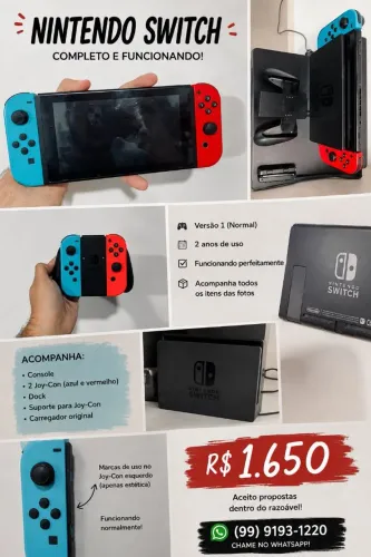 Nintendo Switch 1 Usado preco negociável
