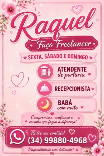 Faço freelancer Sexta, Sábado e Domingo 