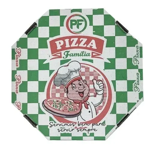 Caixa de Papelão Oitavada 35cm para Pizza - 25 unidades