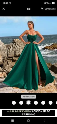 Vestido Festa Verde Esmeralda 