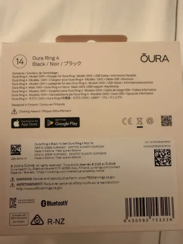 Oura ring 4 tamanho 14 preto black noir