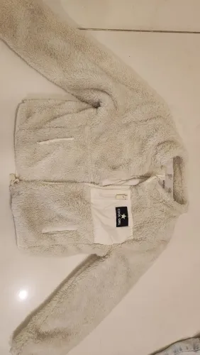 Jaqueta Inverno Grossa de Pelucia Creme 7-8 anos
