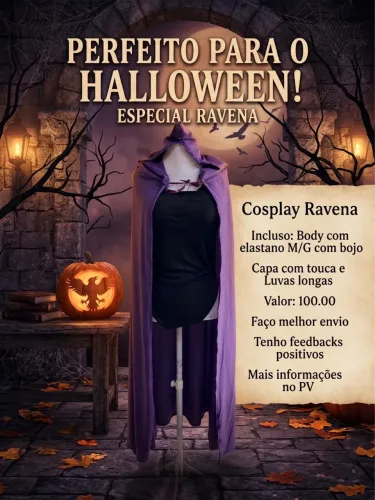 Cosplay Ravena TAM M /G novo