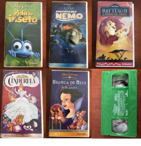 6 Vhs Clássicos Disney Cinderela E Outros