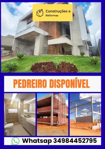 PEDREIRO DISPONÍVEL CONSTRUÇÕES E REFORMAS
