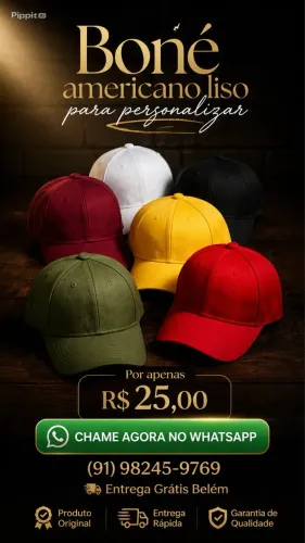 Boné liso para personalizar