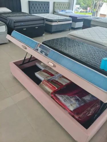Cama Baú Solteiro 88x188 + Colchão D20 Espuma Gazin