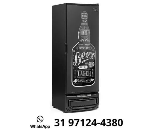 Cervejeira Porta Cega 410L Preta Gelopar