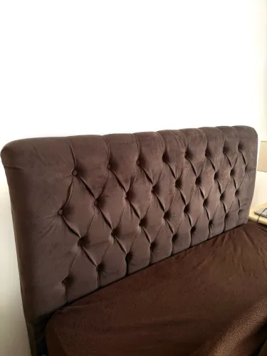 Cabeceira Casal marrom suede