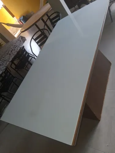 Mesa para 6 cadeiras c tampo de vidro