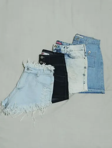 Lote/kit de shorts e saia jeans