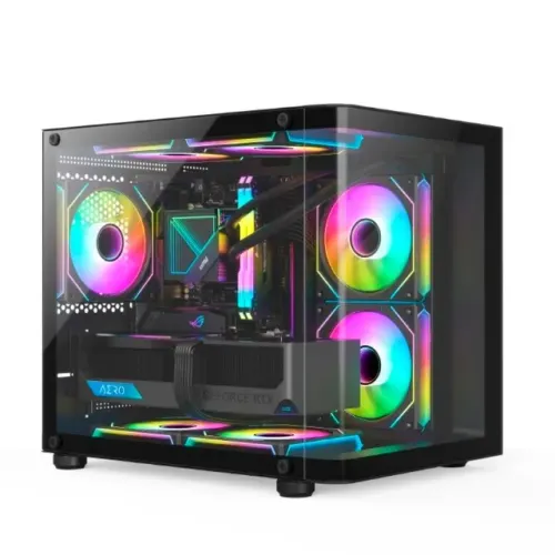GABINETE GAMER AQUARIO HAYOM GB1798 MATX (4 FANS INCLUSAS) NOVO LACRADO!