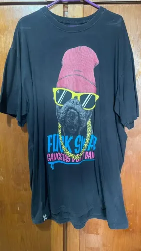 Camiseta Thug Nine XXXG Preta Estampada Hip Hop Oversized