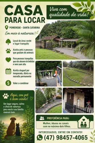Casa em lugar tranquilo