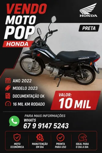 Moto Pop, muito econômica, único dono 