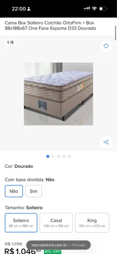 Cama solteiro 