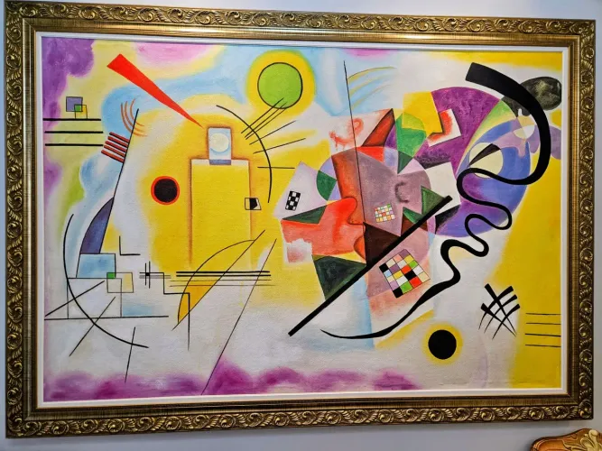 Pintura a óleo Kandisk (Vermelho, azul e amarelo)