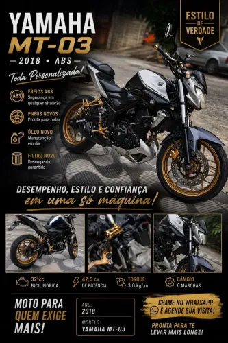 MT 03 impecável personalizada 