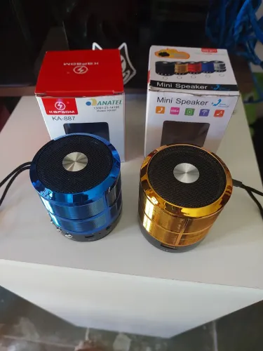 Kit Com 2 Mini Caixas De Som Bluetooth Portáteis Metal Novas Na Caixa<br>