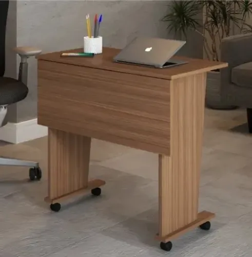 Mesinha com rodinha home office dobrável
