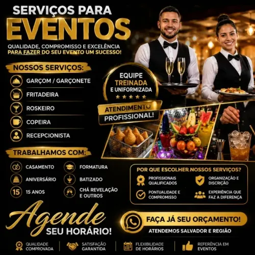 Garçom, eventos NUMERO ZAP >71) 9_9_2_3_2-5_3_0_1