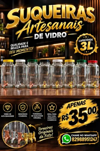Suqueiras de vidro
