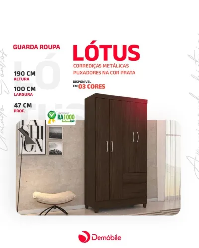GUARDA ROUPA LÓTUS 4 PORTAS ! ENTREGA HOJE !