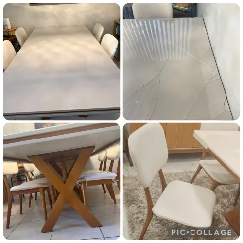Vendo mesa com 6 cadeiras madeira maciça