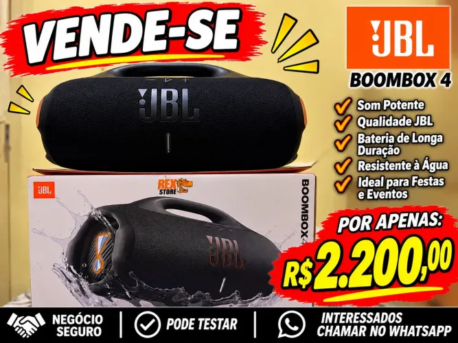 Vende-se JBL Boombox 4 , 1 mês de uso ! preta ?