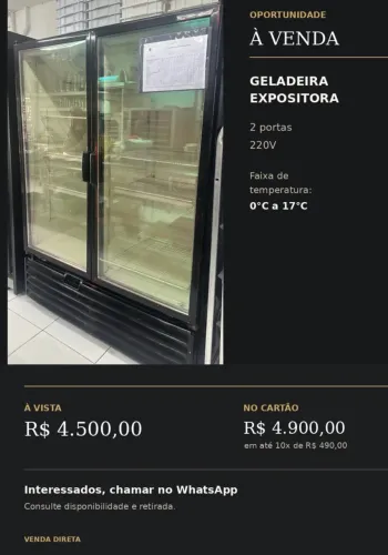 Geladeira industrial 2 portas