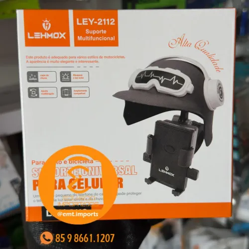 Suporte Celular, Moto Bike capacete Proteção Solar, Chuva. 360° Para Guidão Universal