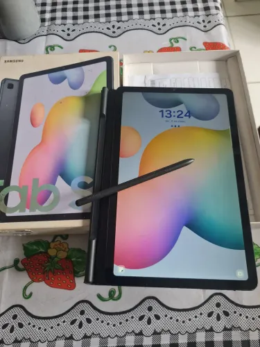 Samsung Tab 6S 128gb Completo com nota aceiro cartões
