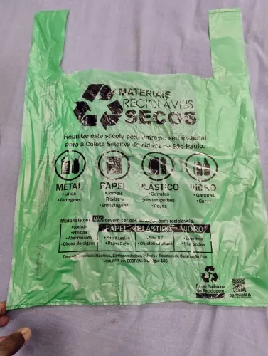 500 Sacolas para materiais recicláveis secos