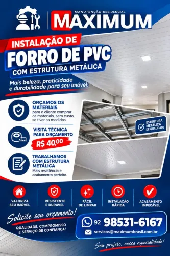 Instalação de forro de pvc